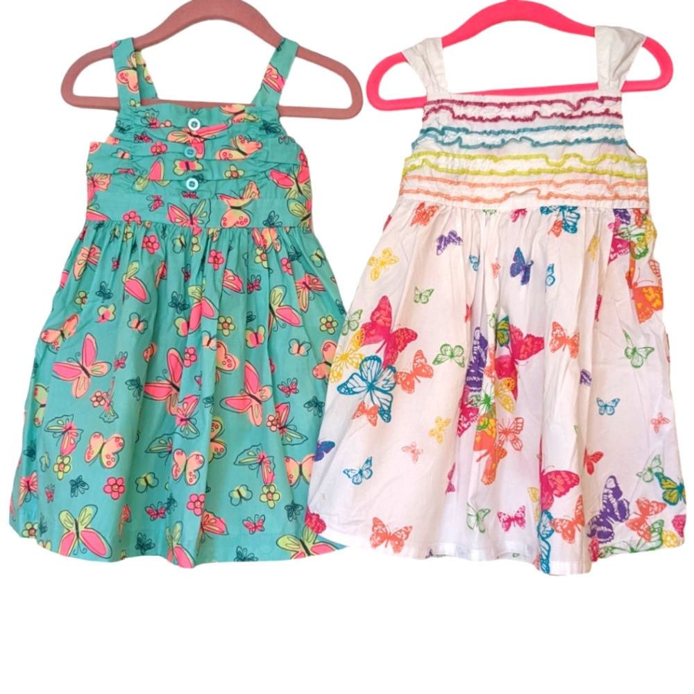 Blueberi & Kola baby girl dresses in size 24 months butterfly print 100% Cotton